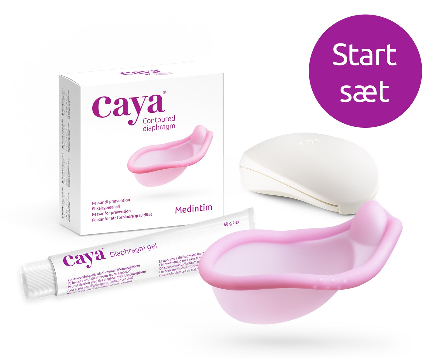 Caya pessar start sæt - der indeholder caya pessar og caya gel